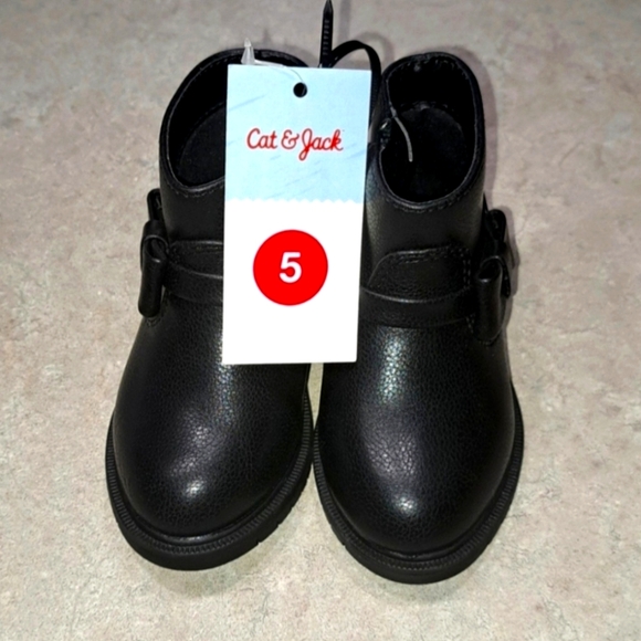 💥💥 Cat & Jack Black Girls Boots with Bow Accent/NWT - Size 5T - Picture 3 of 5